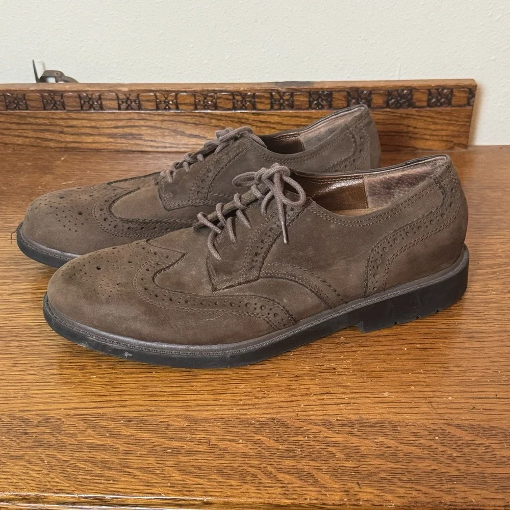 Streetcars Men's Oxford Shoes Brown Suede Wingtip Brogue Size 12M